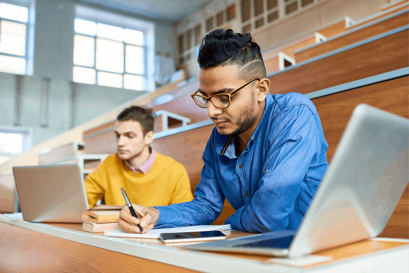 Two men studying